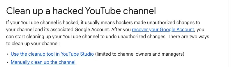 Official YouTube Help: Clean up a hacked YouTube channel
